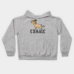 Exhale Gas Goat Yoga Fitness Funny Kids Hoodie